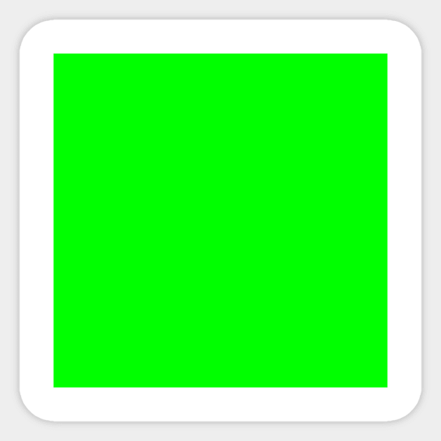 Neon Green Simple Solid Designer Color All Over Color Sticker by podartist